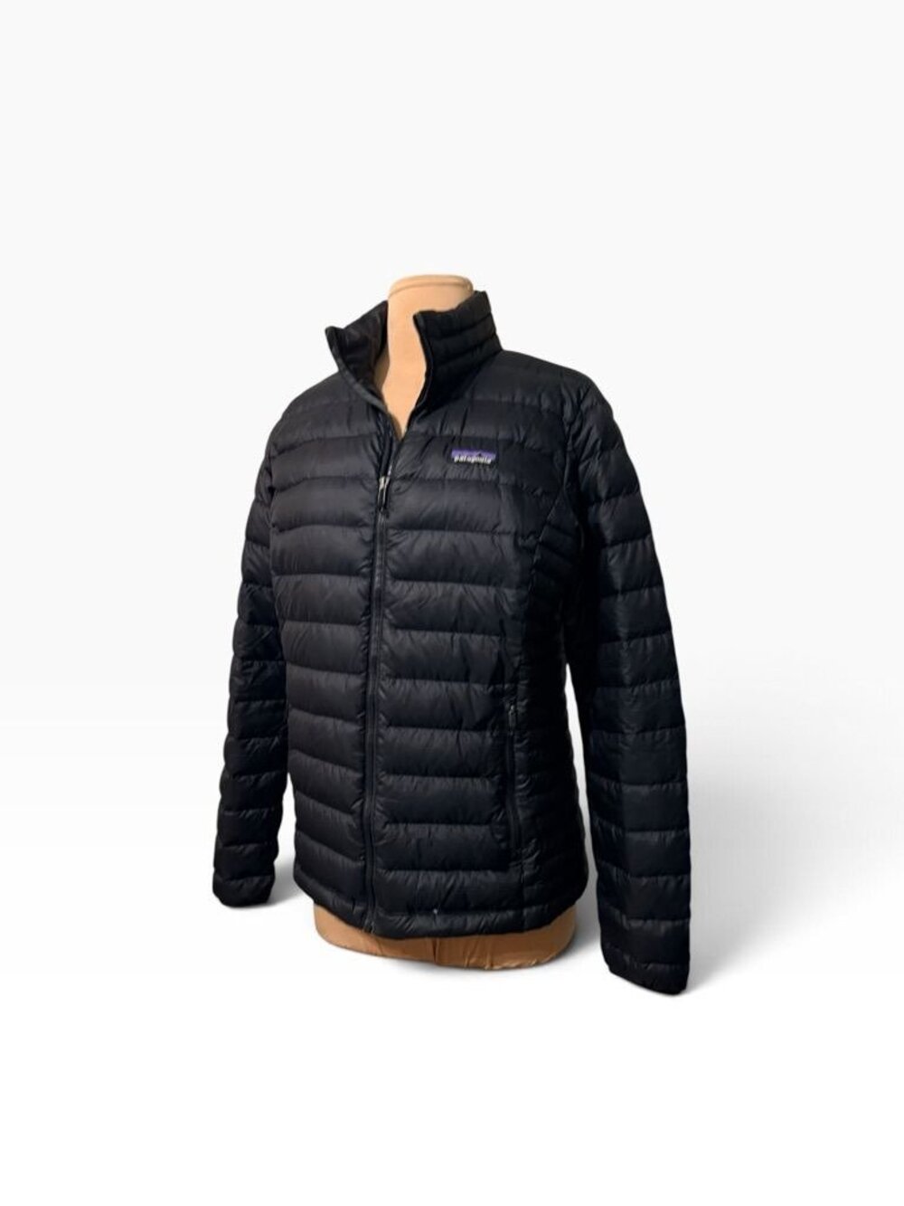 Patagonia Down Sweater Jacket M Women Black 800 Down Fill Puffer Warm EUC